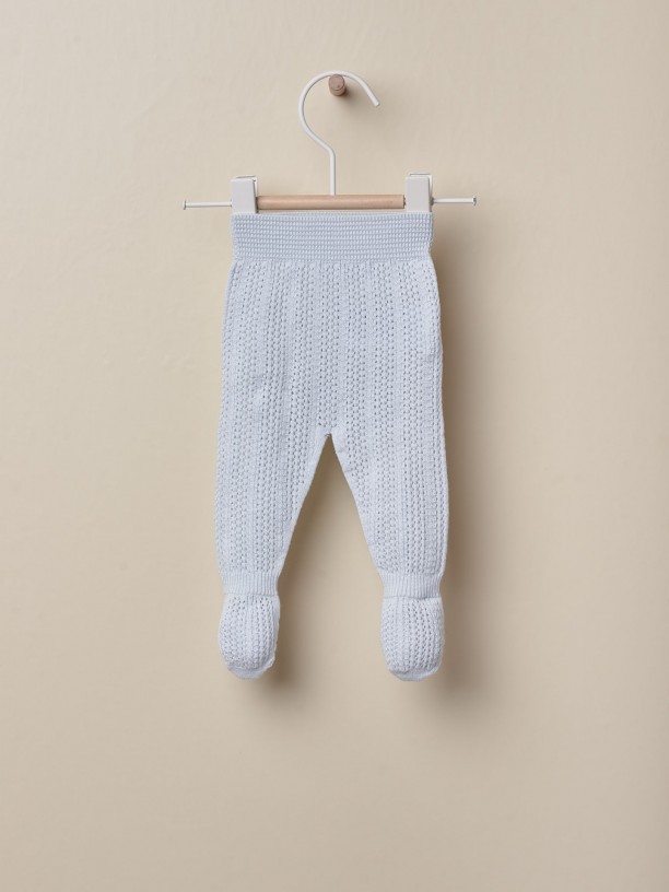 Cotton trousers with feet