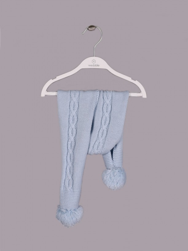 Cachecol tricotado em lã