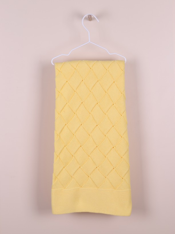 Cotton knitted blanket