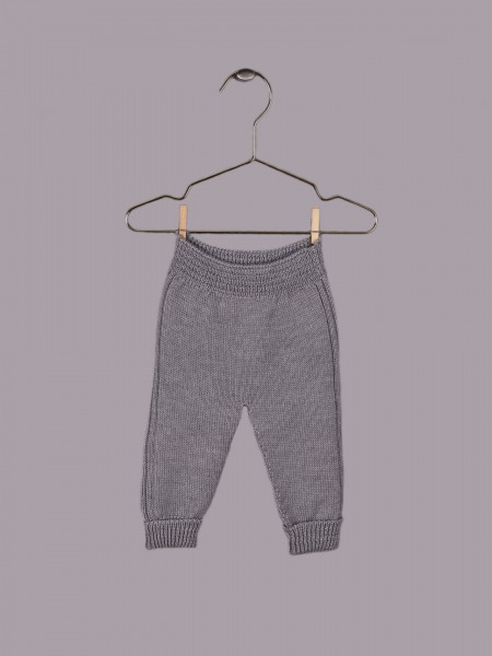 Knitted trousers with hem