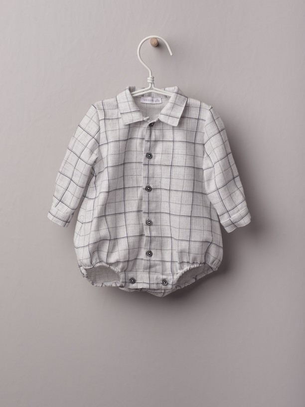 Check V-neck bodysuit Check V-neck bodysuit