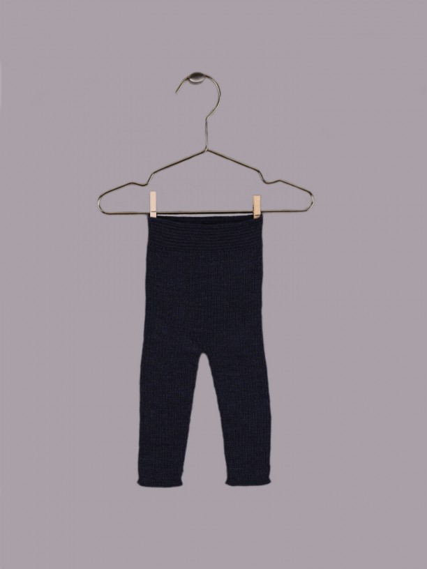 Fine knit ribbed trousers