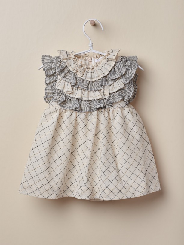 Dress with check pattern