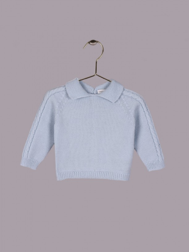 Wool polo sweater