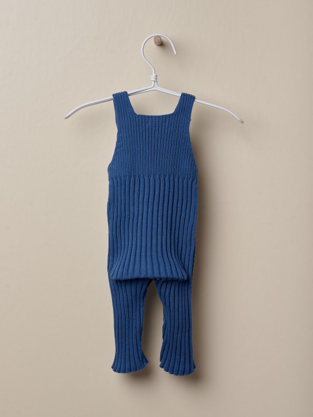 Ribbed knitted dungarees