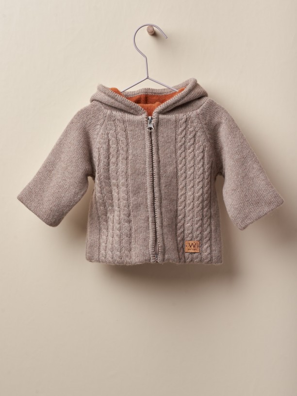 Knitted  hooded cardigan