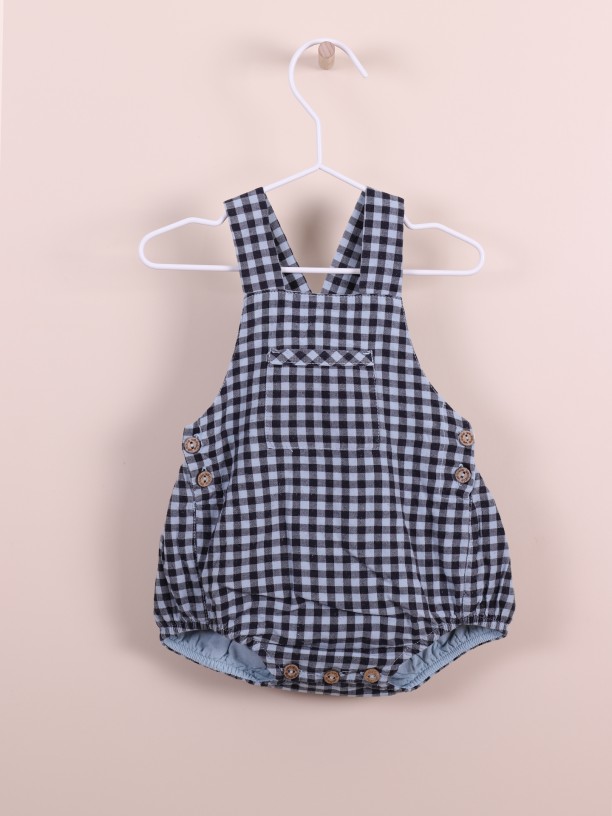 Checked dungarees