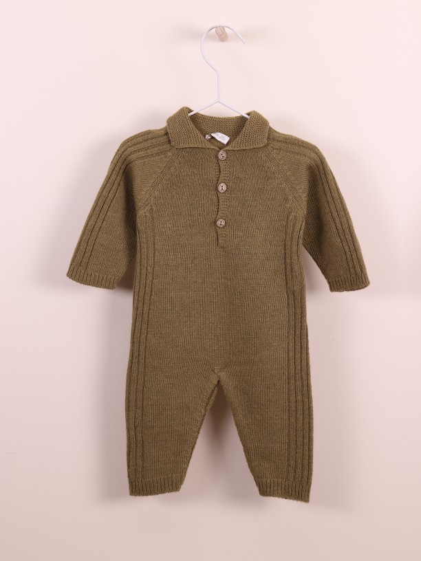 Knitted polo jumpsuit