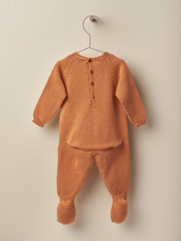 Cotton knitted babygrow