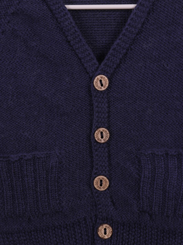 Wool V-neck cardigan