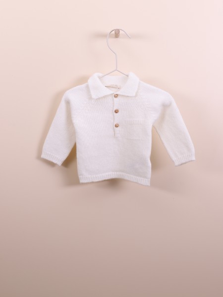 Camisola polo tricotada