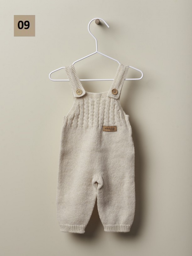 Cable knit dungarees