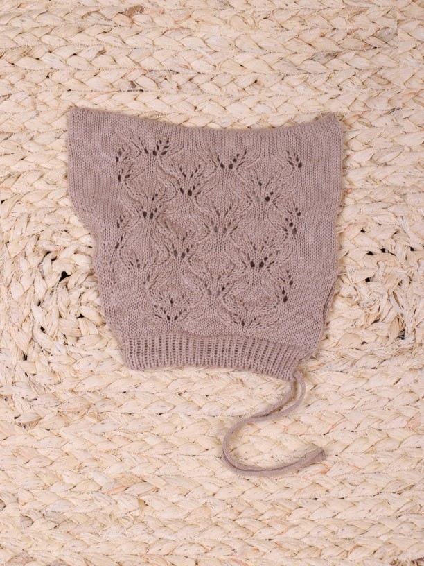 Touca tricotada algodo