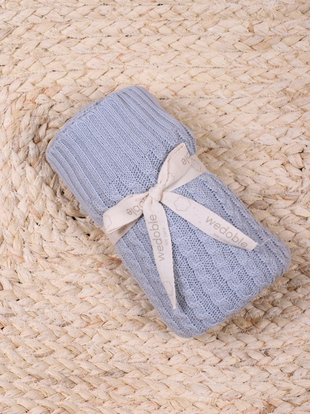 Cotton knitted blanket