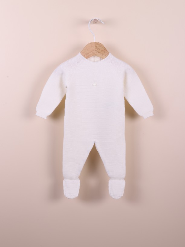 Knitted wool babygrow