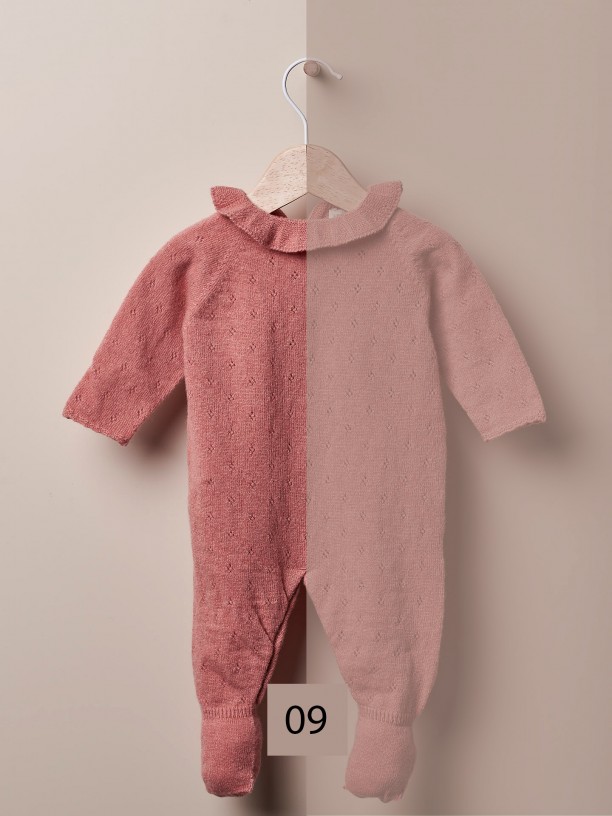 Knitted wool babygrow