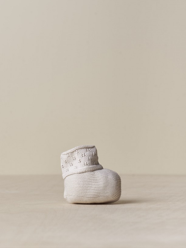 Musli By Green Cotton Woolly Fleece Booties - Balsam Melange