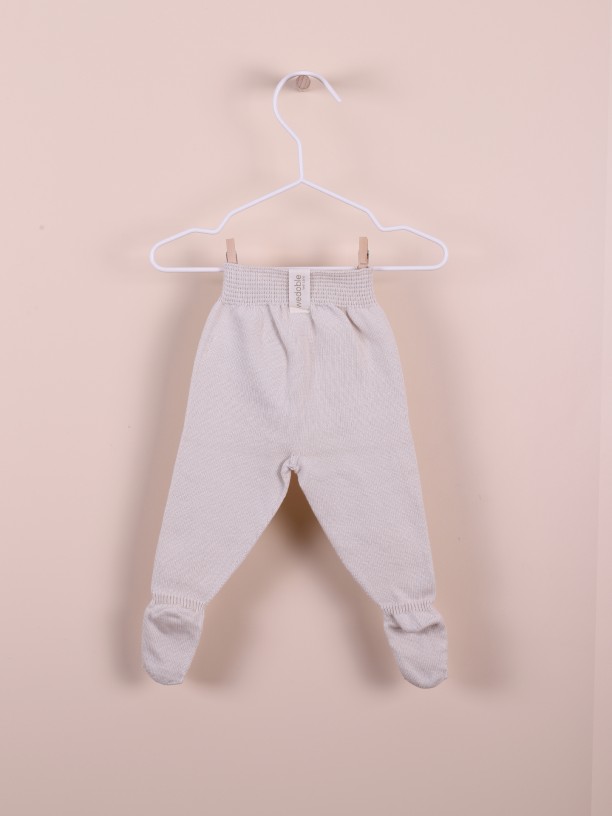 Cotton trousers with feet
