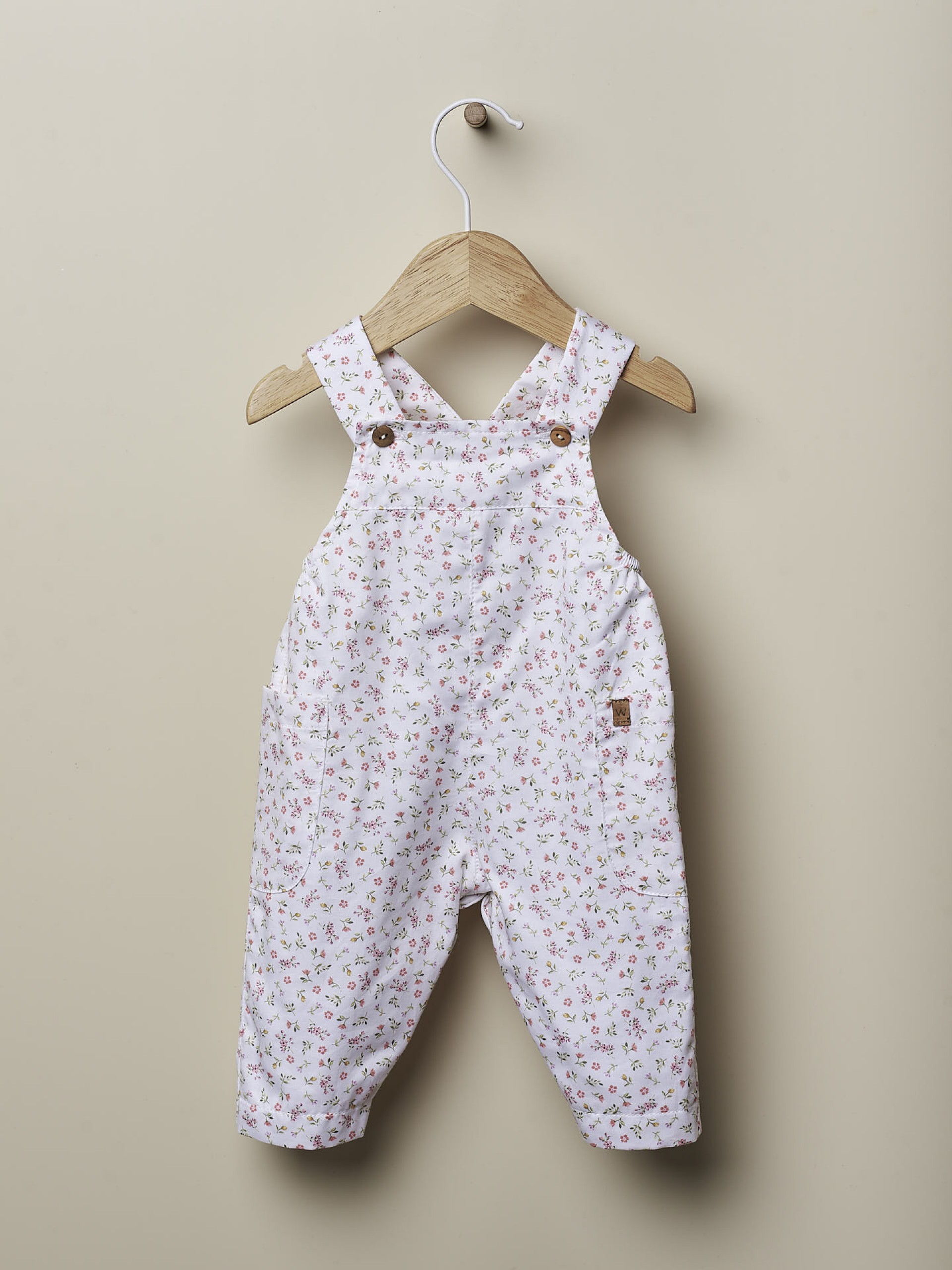 Floral print dungarees