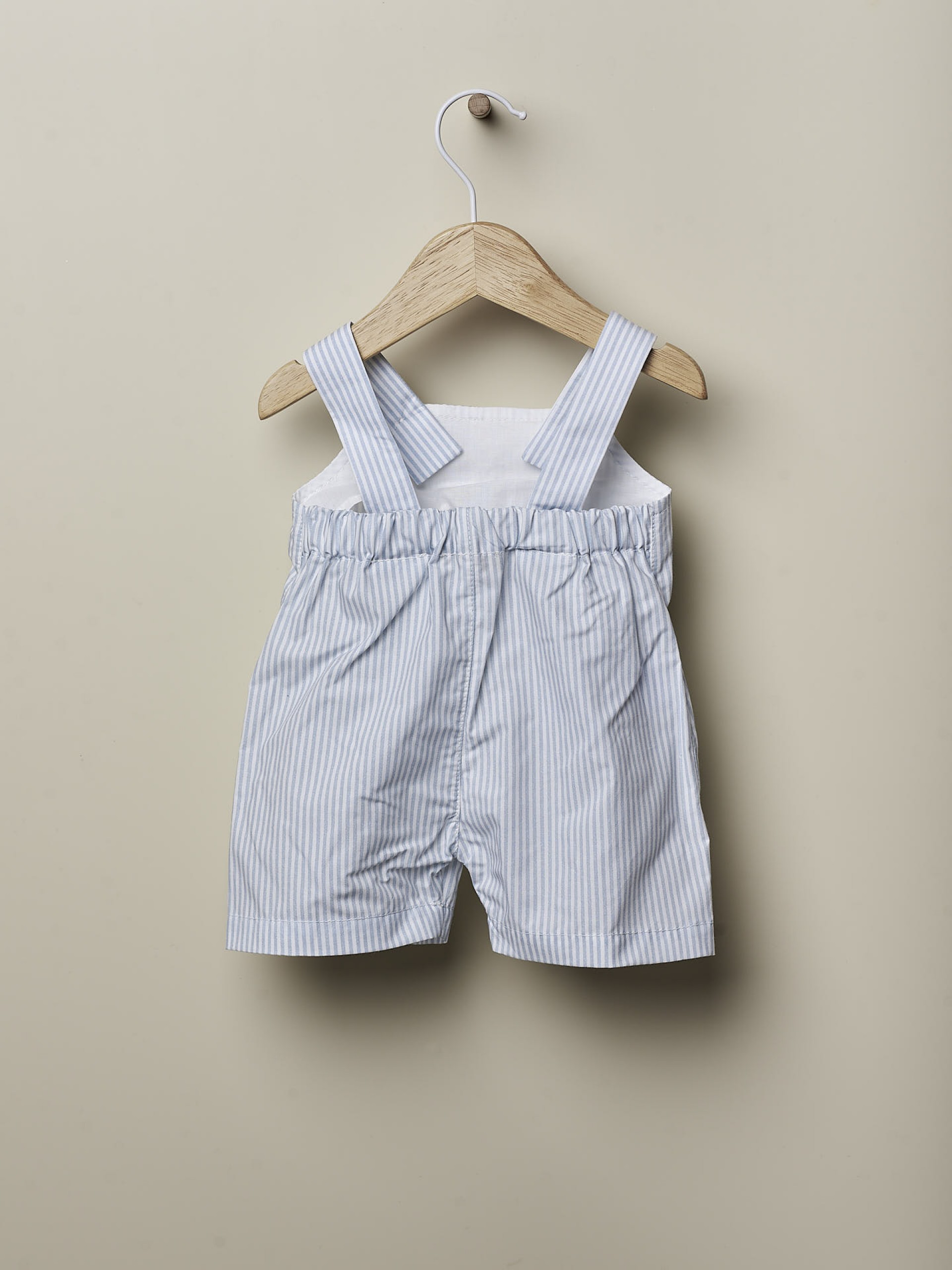 Striped print dungarees