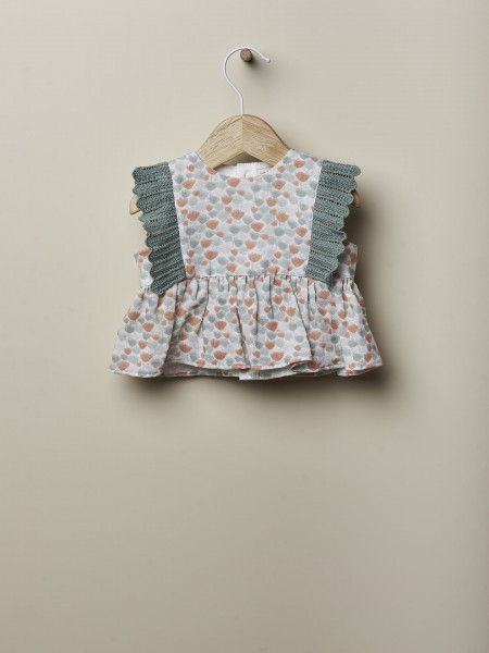 Ocean flower print blouse