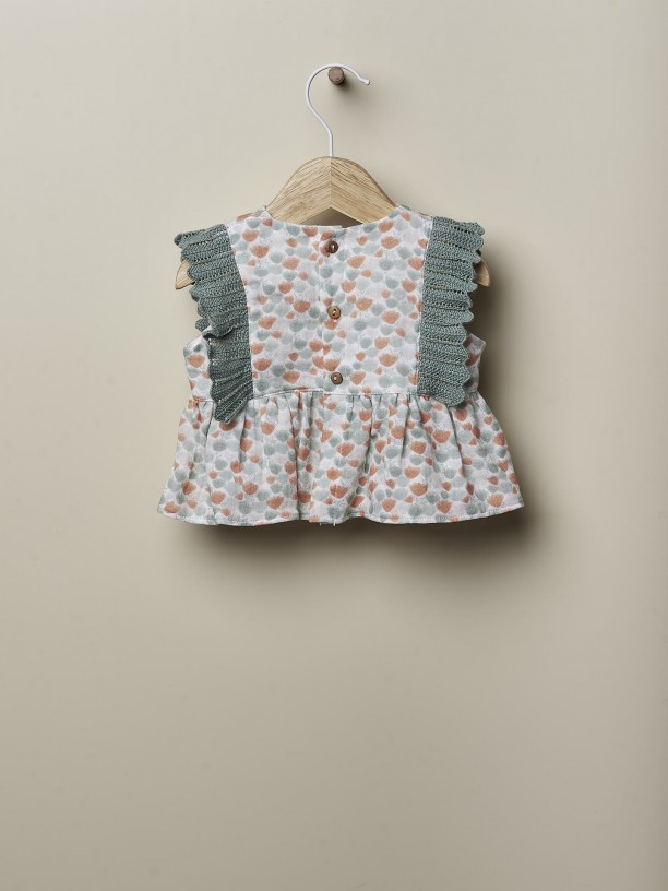 Ocean flower print blouse