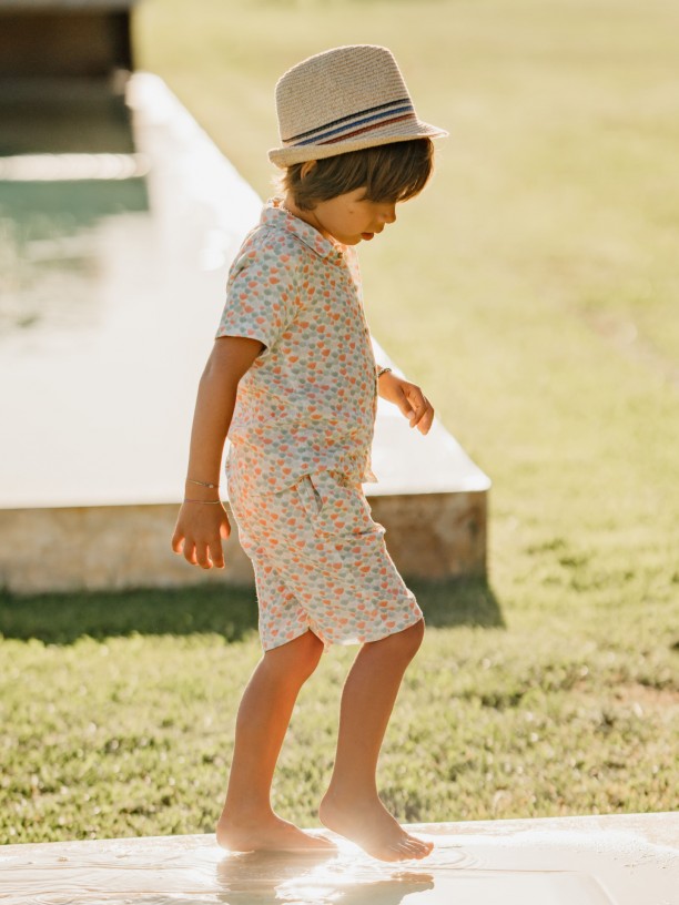 Ocean flower print shorts