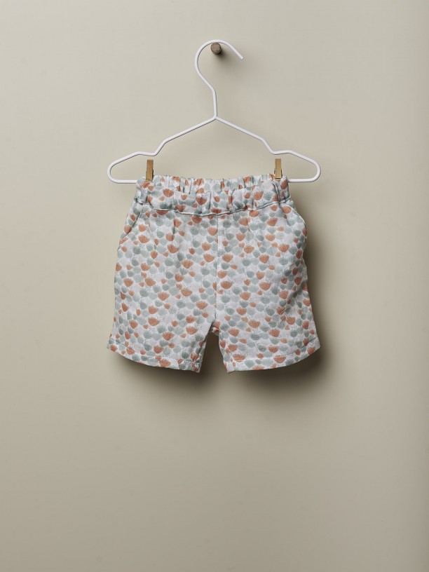 Ocean flower print shorts