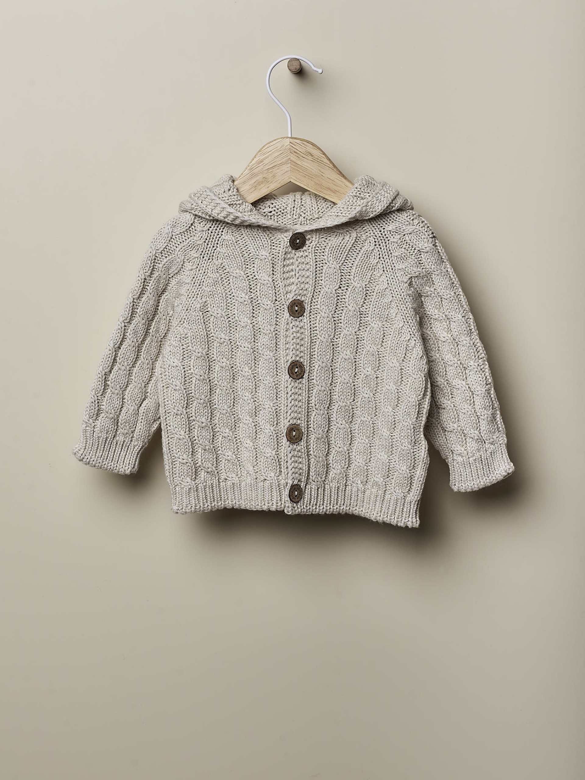 Hooded knit cardigan