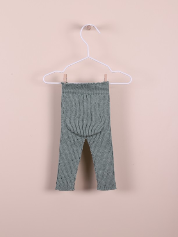 Knitted cotton trousers