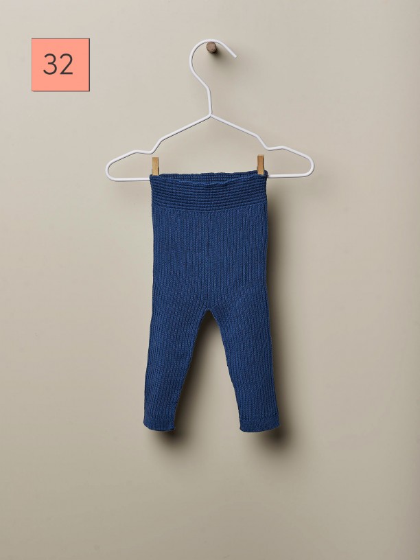 Knitted cotton trousers