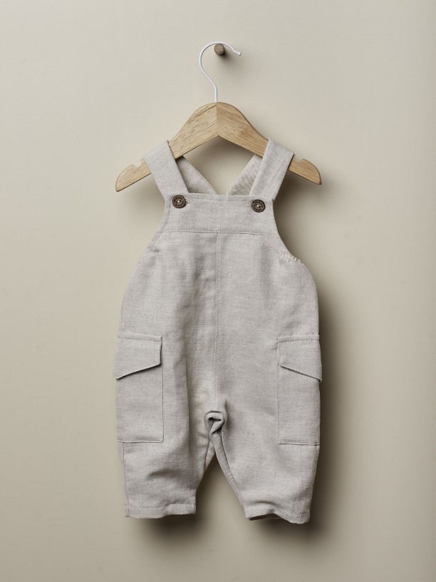 Linen dungarees