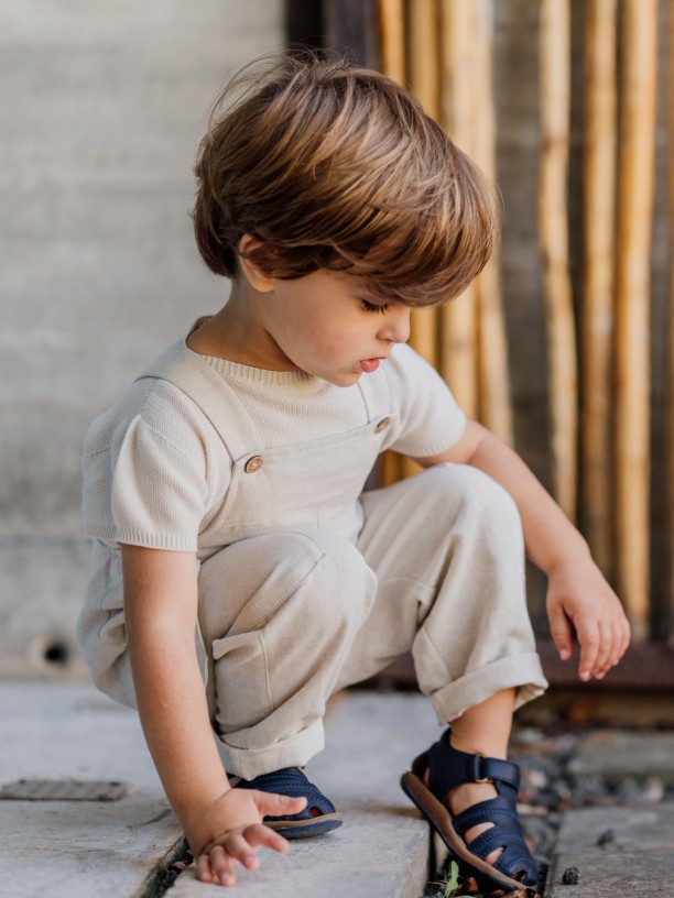 Linen dungarees