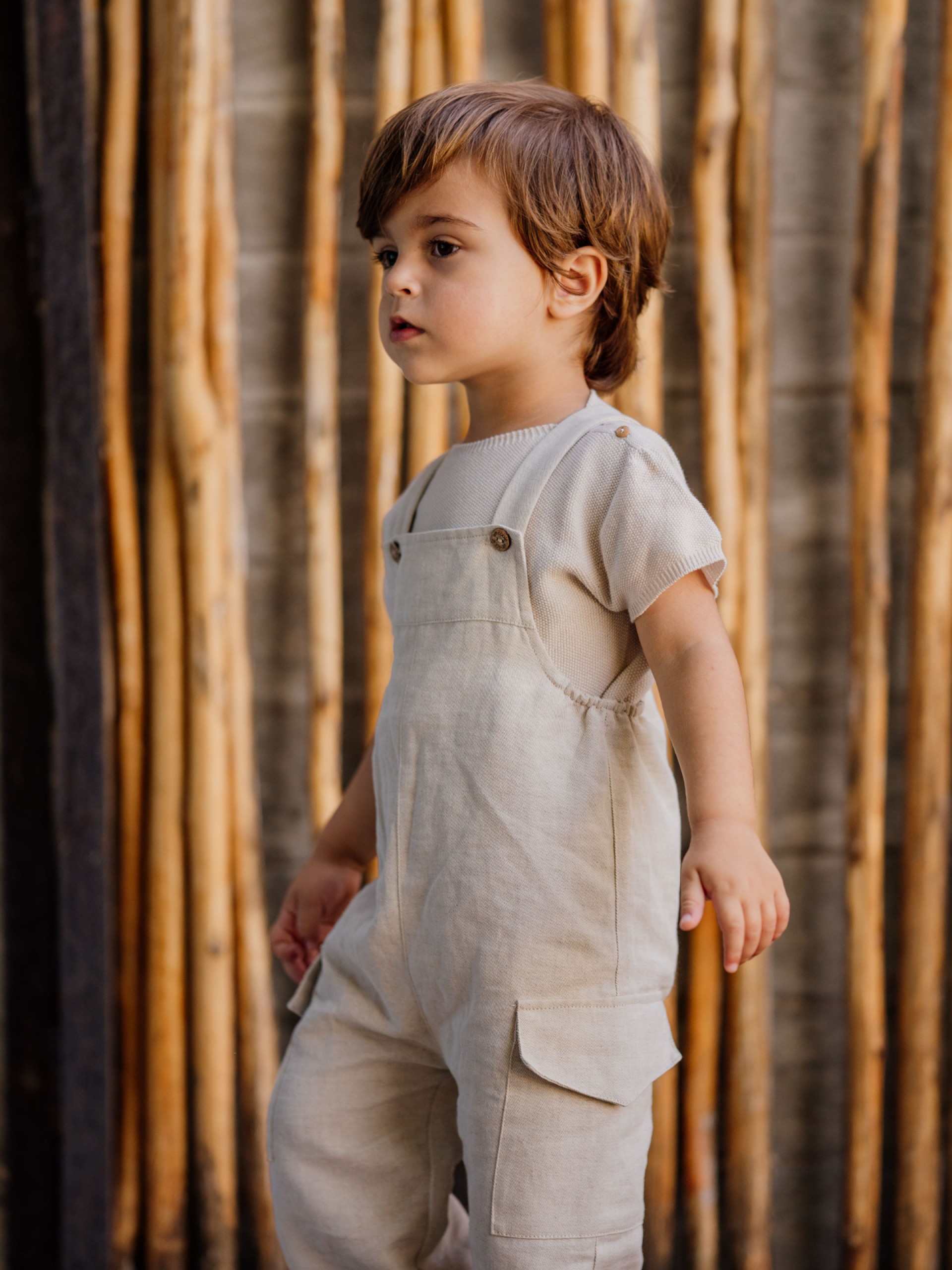 Linen dungarees