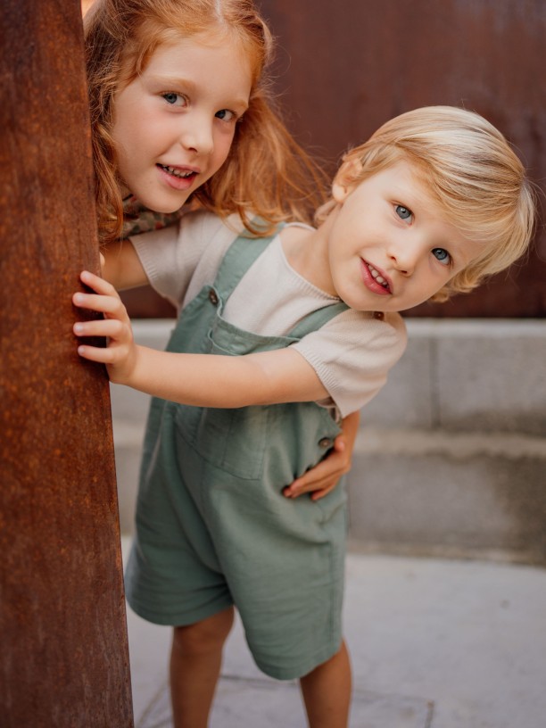 Short plain dungarees