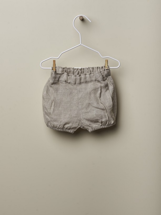 Natural linen shorts