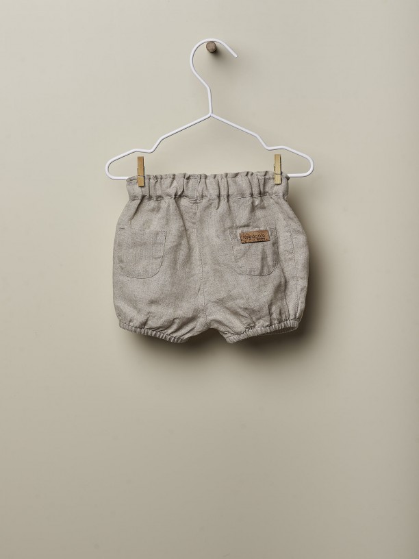 Natural linen shorts