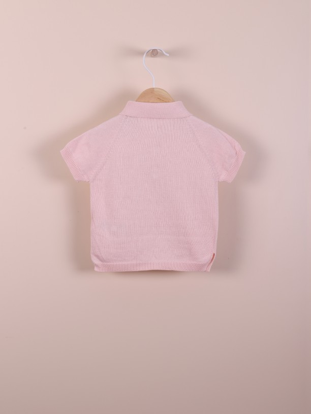 Cotton polo sweater