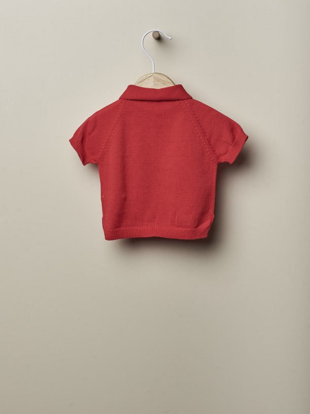 Cotton polo sweater