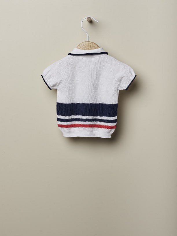 Cotton polo sweater