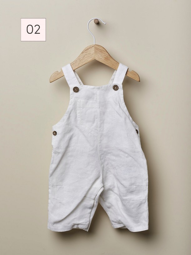 Linen dungarees