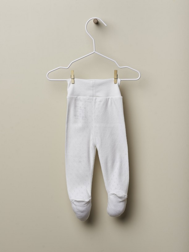 Cotton trousers with feet