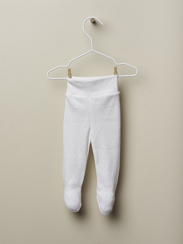 Cotton trousers with feet