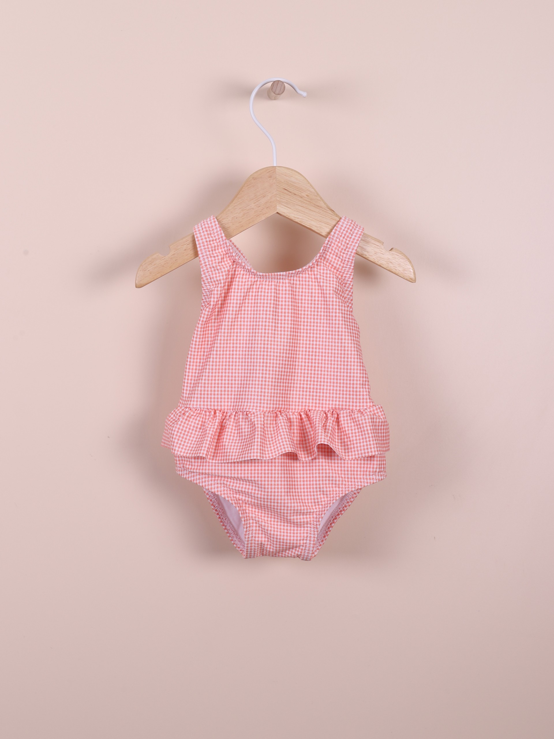 Swimsuit coral vichy