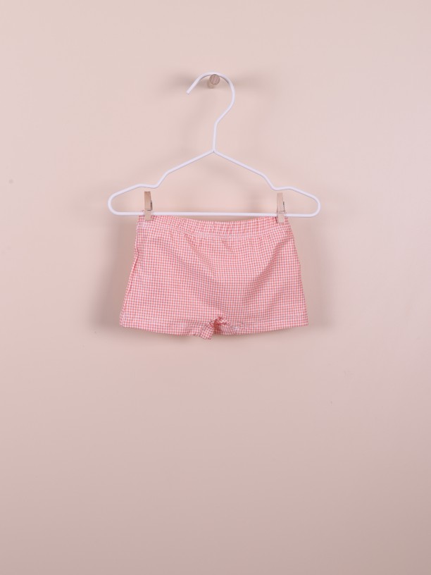 Shorts with coral vichy