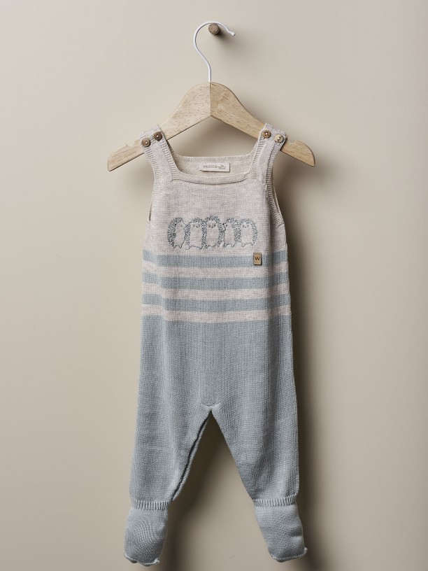 Knitted cotton dungarees