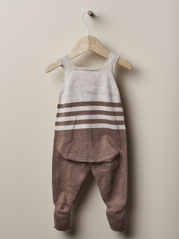 Knitted cotton dungarees