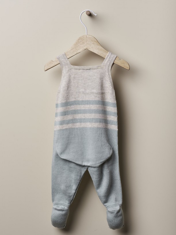 Knitted cotton dungarees