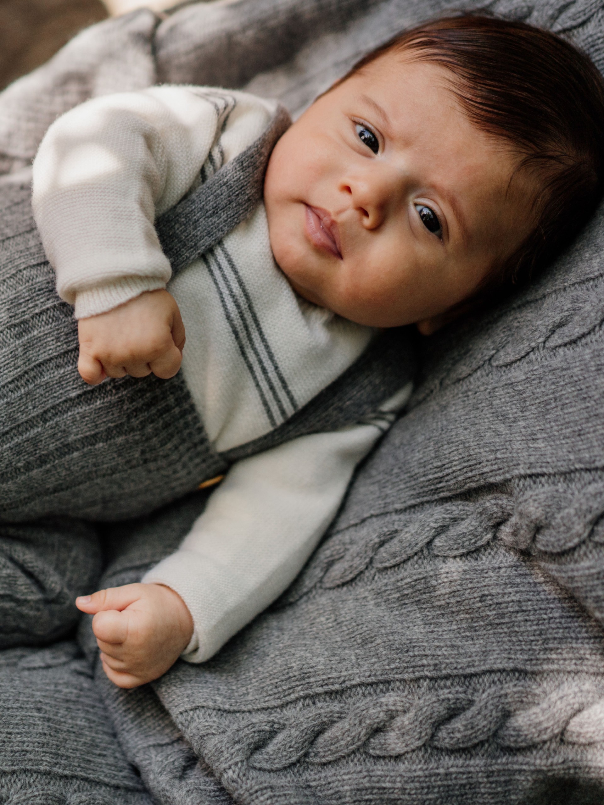 Knitted wool blanket