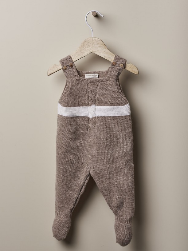 Knitted wool dungarees